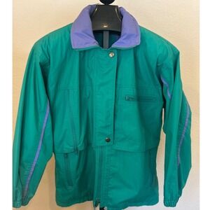 London‎ Fog Teal Purple Colorblock Zip Up Jacket VTG Medium